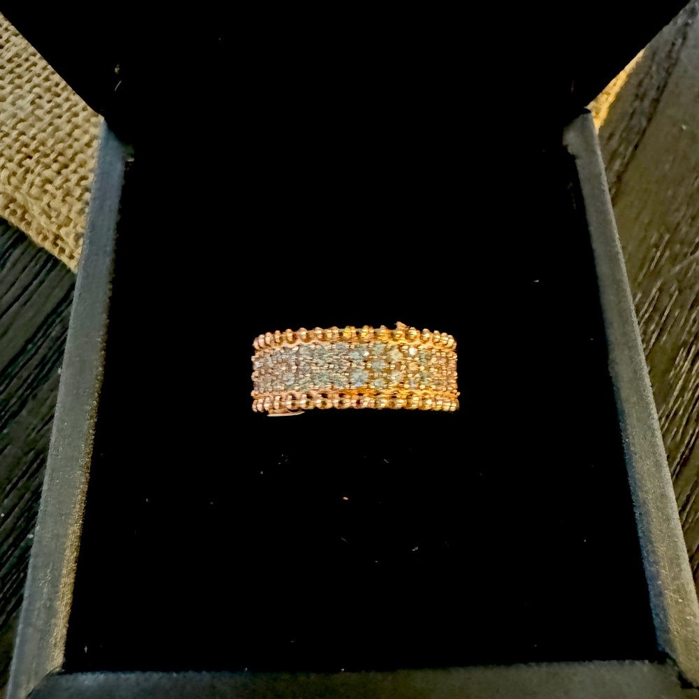 3.25 Triple row Eternity Row White sapphire Band